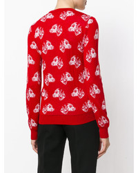 roter bedruckter Wollpullover von MSGM