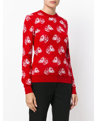 roter bedruckter Wollpullover von MSGM