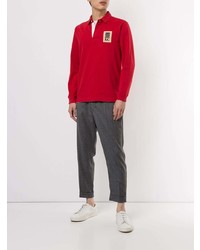 roter bestickter Polo Pullover von Kent & Curwen