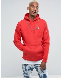 roter bestickter Pullover mit einem Kapuze von Nike