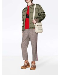 roter bestickter Pullover mit einem Rundhalsausschnitt von Gucci