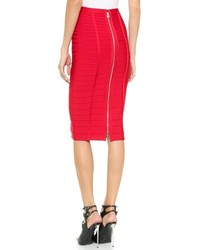 roter Bleistiftrock von Herve Leger