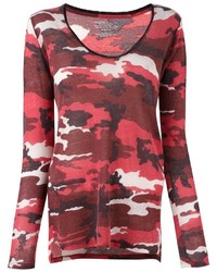 roter Camouflage Pullover von Majestic Filatures