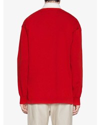 roter Polo Pullover mit Chevron-Muster von Gucci
