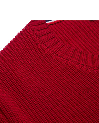 roter Pullover mit Chevron-Muster von Moncler Gamme Bleu