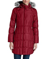 roter Daunenmantel von Eddie Bauer