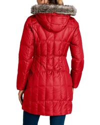 roter Daunenmantel von Eddie Bauer