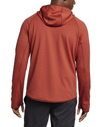 roter Fleece-Pullover mit einem Kapuze von Eddie Bauer