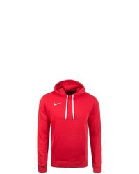 roter Fleece-Pullover mit einem Kapuze von Nike