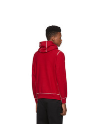 roter Fleece-Pullover mit einem Kapuze von Noah NYC