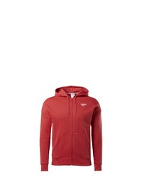 roter Fleece-Pullover mit einem Kapuze von Reebok Classic