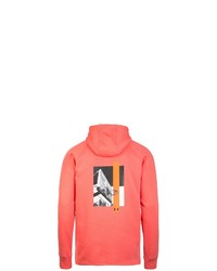 roter Fleece-Pullover mit einem Kapuze von Under Armour