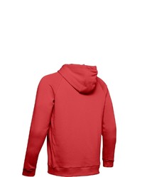 roter Fleece-Pullover mit einem Kapuze von Under Armour