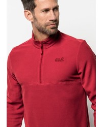 roter Fleece-Pullover mit einem Reißverschluss am Kragen von Jack Wolfskin
