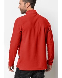 roter Fleece-Pullover mit einem Reißverschluss am Kragen von Jack Wolfskin