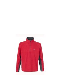 roter Fleece-Pullover mit einem Reißverschluss am Kragen von Trespass