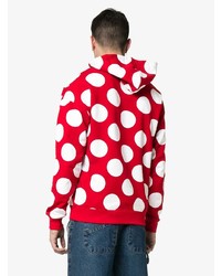 roter gepunkteter Pullover mit einem Kapuze von Moschino