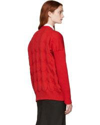 roter gepunkteter Pullover mit einem Rundhalsausschnitt von Junya Watanabe