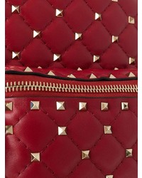 roter gesteppter Leder Rucksack von Valentino