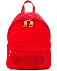 roter gesteppter Rucksack von Moschino