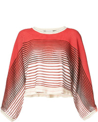 roter horizontal gestreifter kurzer Pullover von Sonia Rykiel