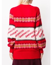 roter horizontal gestreifter Oversize Pullover von MSGM