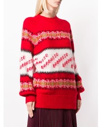 roter horizontal gestreifter Oversize Pullover von MSGM