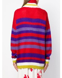 roter horizontal gestreifter Oversize Pullover von Pinko