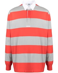 roter horizontal gestreifter Polo Pullover von MSGM