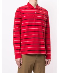 roter horizontal gestreifter Polo Pullover von Kent & Curwen