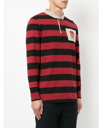 roter horizontal gestreifter Polo Pullover von Kent & Curwen