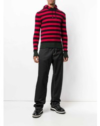 roter horizontal gestreifter Pullover mit einem Kapuze von Diesel Black Gold