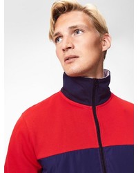roter horizontal gestreifter Pullover mit einem Reißverschluß von Produkt
