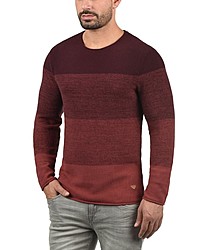 roter horizontal gestreifter Pullover mit einem Rundhalsausschnitt von BLEND
