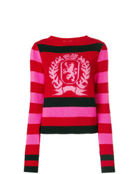 roter horizontal gestreifter Pullover mit einem Rundhalsausschnitt von Hilfiger Collection