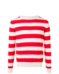 roter horizontal gestreifter Pullover mit einem Rundhalsausschnitt von Holiday