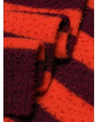 roter horizontal gestreifter Pullover mit einem Rundhalsausschnitt von Diesel