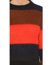 roter horizontal gestreifter Pullover mit einem Rundhalsausschnitt von Rag and Bone