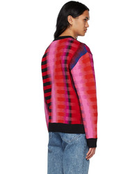 roter horizontal gestreifter Pullover mit einem Rundhalsausschnitt von AGR