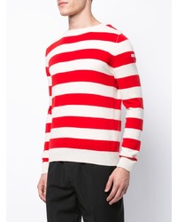 roter horizontal gestreifter Pullover mit einem Rundhalsausschnitt von Holiday