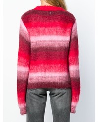 roter horizontal gestreifter Pullover mit einem Rundhalsausschnitt von Dondup