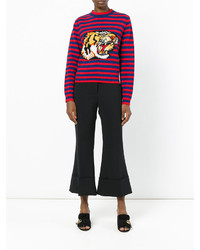 roter horizontal gestreifter Pullover mit einem Rundhalsausschnitt von Gucci