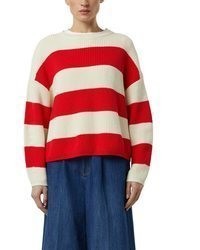 roter horizontal gestreifter Pullover von Comma
