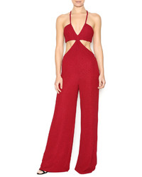 roter Jumpsuit aus Pailletten