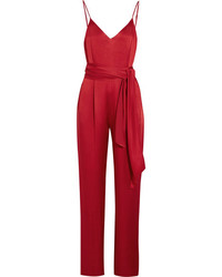 roter Jumpsuit aus Satin