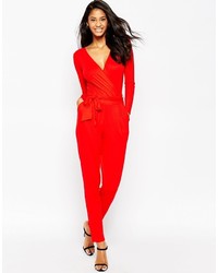 roter Jumpsuit von Asos