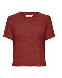 roter Kurzarmpullover von Only