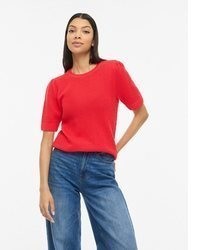 roter Kurzarmpullover von Vila
