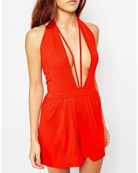 roter kurzer Jumpsuit von Asos