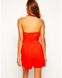 roter kurzer Jumpsuit von Asos